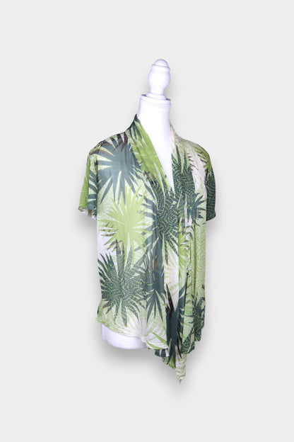 Mulberry Silk Tropical Print Blouse