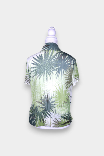 Mulberry Silk Tropical Print Blouse