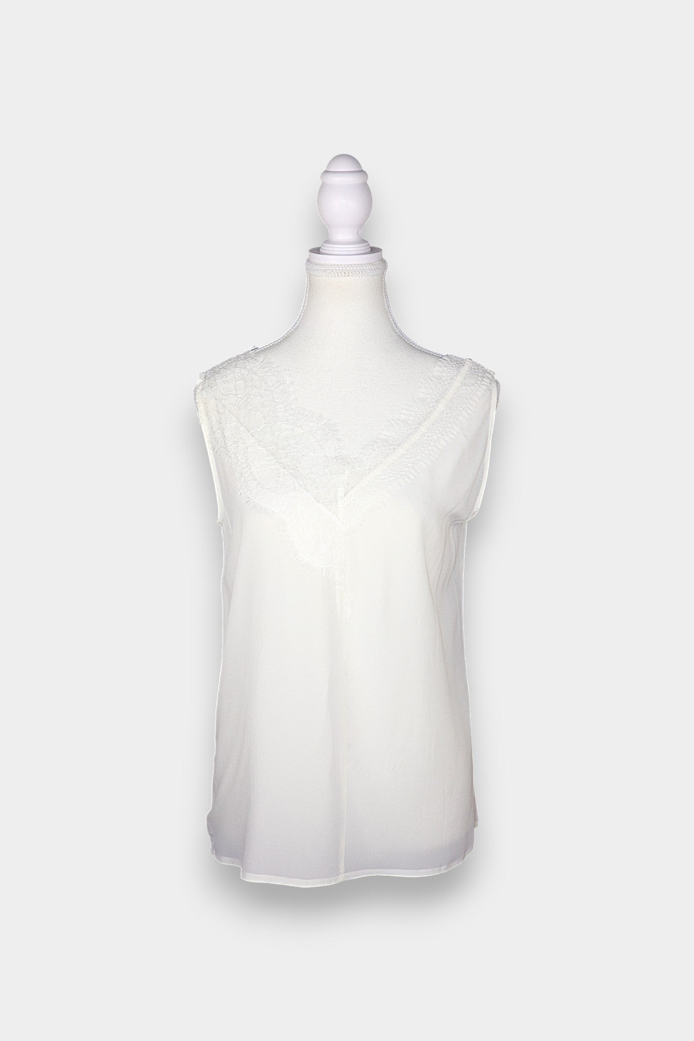 Mulberry Silk Ivory Camisole with Lace