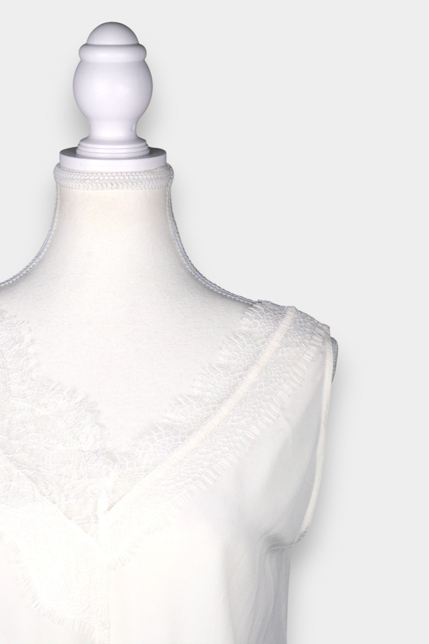 Mulberry Silk Ivory Camisole with Lace