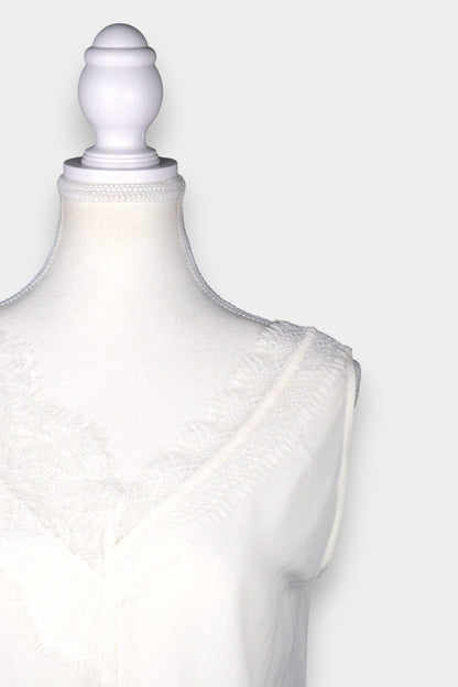 Mulberry Silk Ivory Camisole with Lace