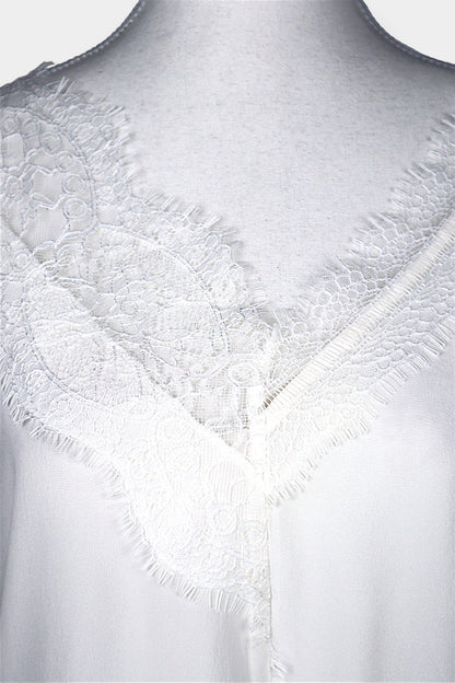 Mulberry Silk Ivory Camisole with Lace
