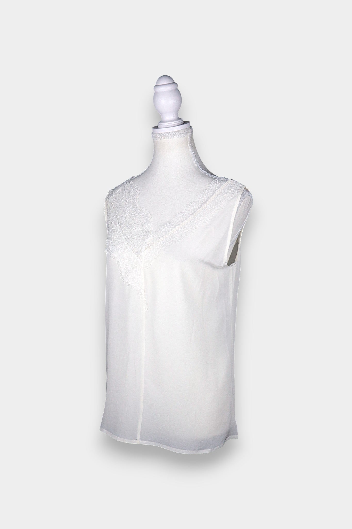 Mulberry Silk Ivory Camisole with Lace