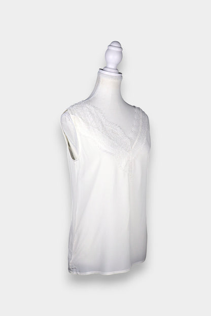 Mulberry Silk Ivory Camisole with Lace