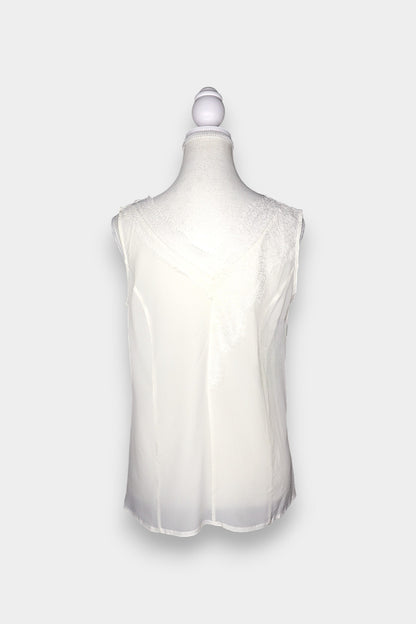 Mulberry Silk Ivory Camisole with Lace