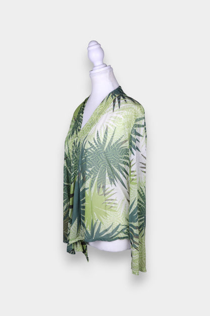 Mulberry Silk Tropical Print Lightweight Blouse