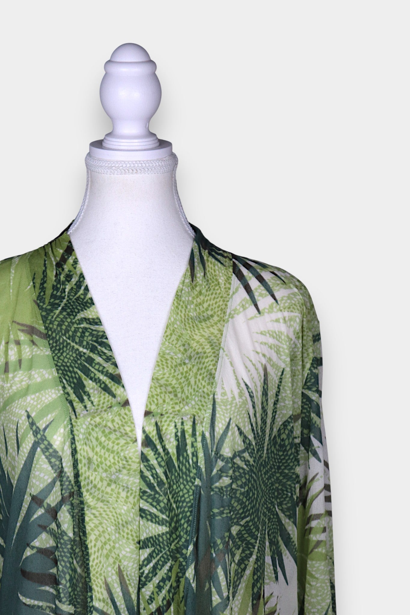 Mulberry Silk Tropical Print Lightweight Blouse