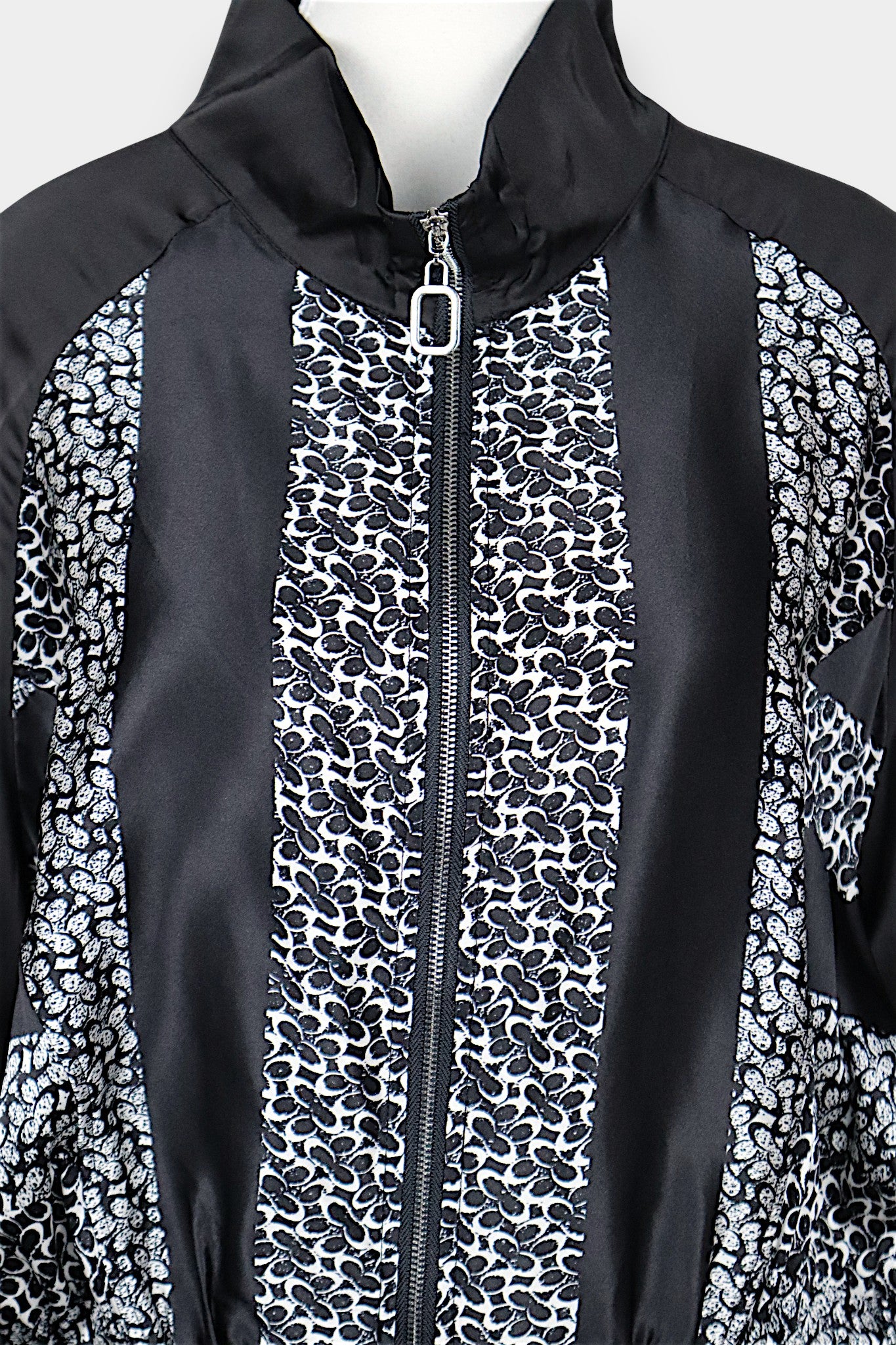 Mulberry Silk Zip-Up Bomber Jacket