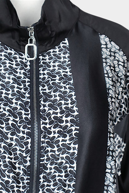 Mulberry Silk Zip-Up Bomber Jacket