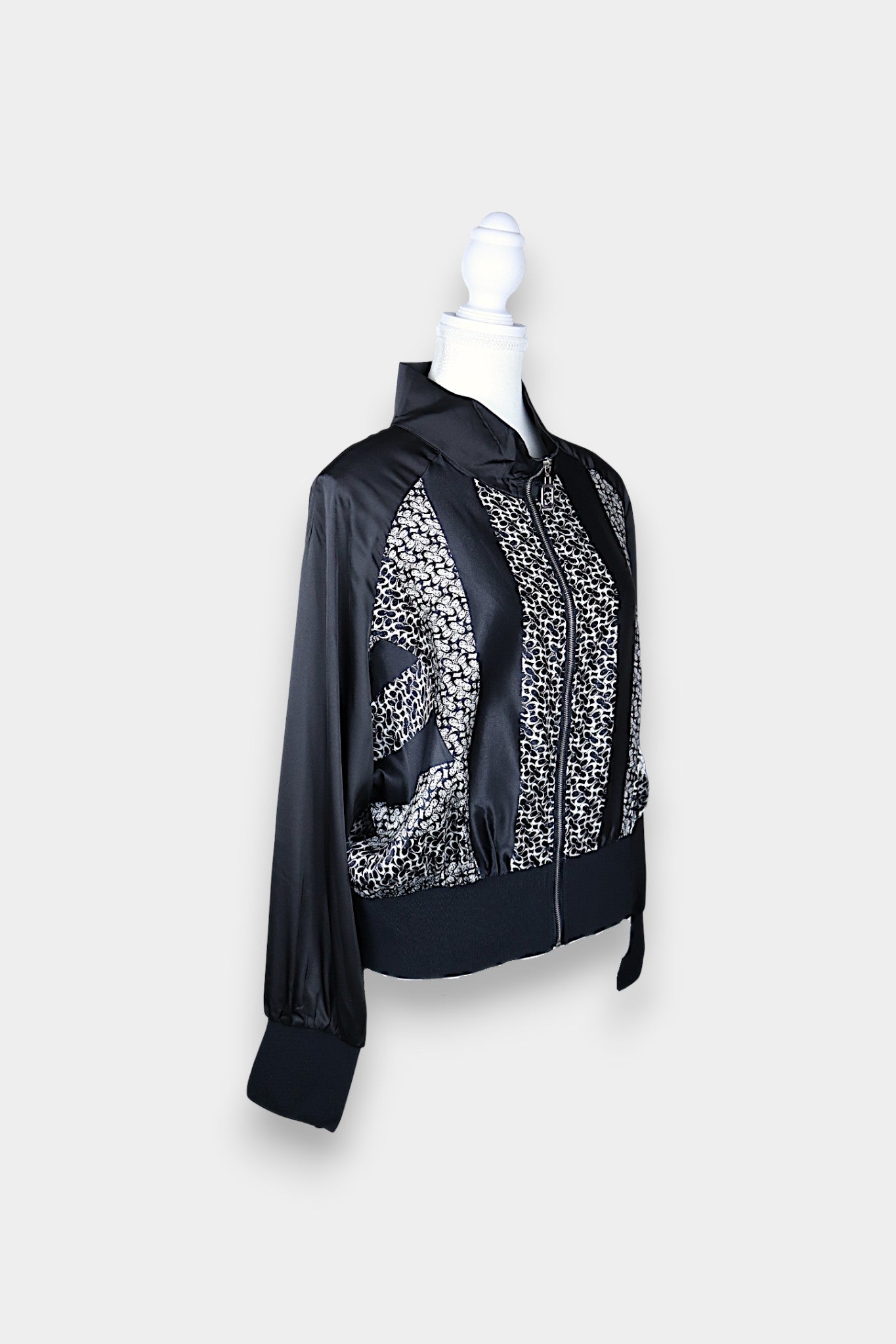 Mulberry Silk Zip-Up Bomber Jacket