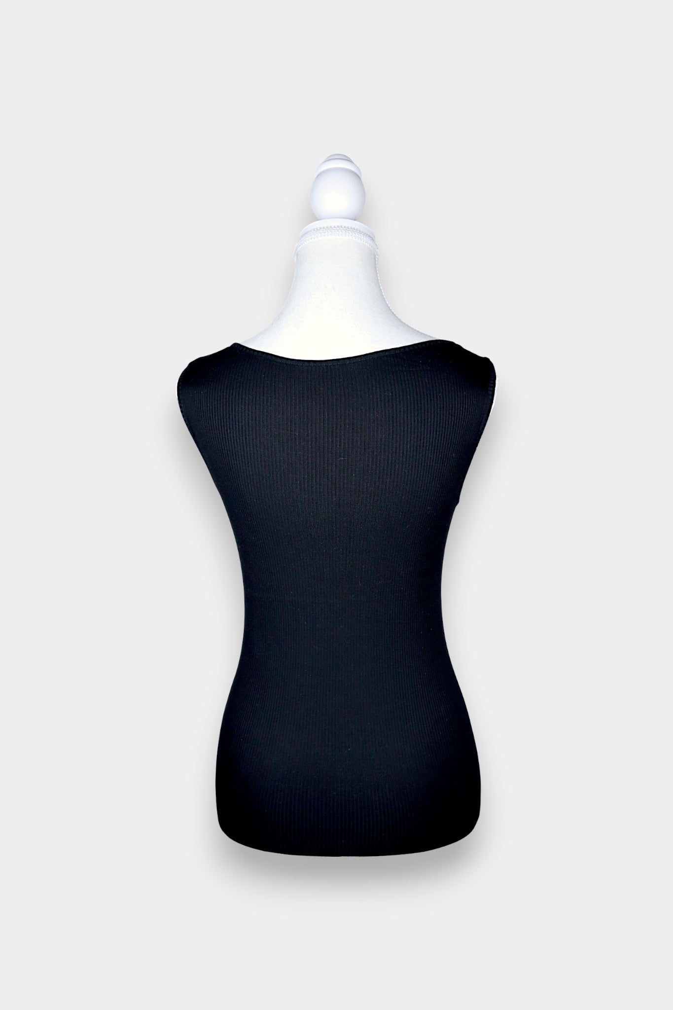 Mulberry Silk & Cotton Blend Ribbed Tank Top with Lace