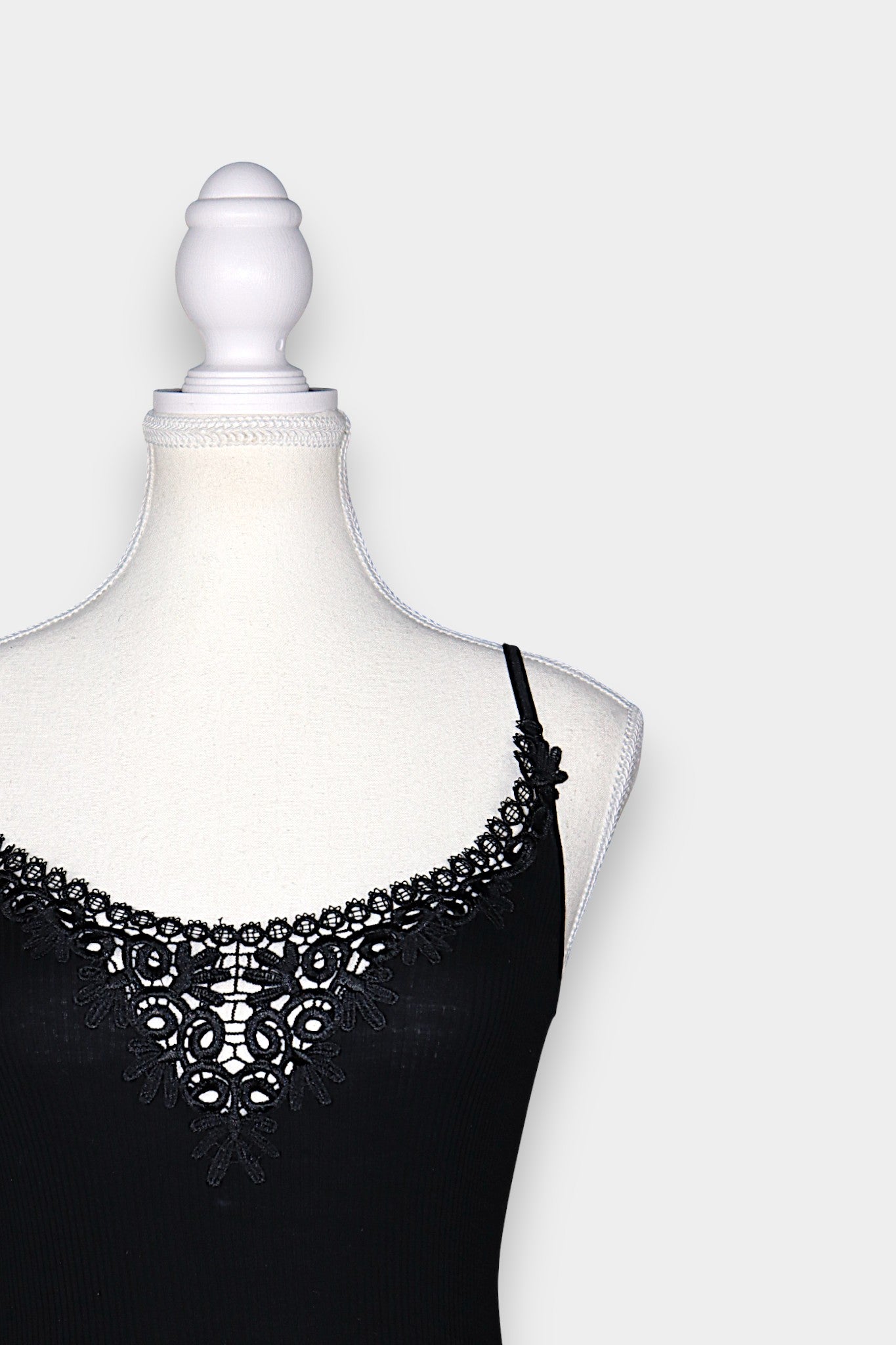 Mulberry Silk & Cotton Blend Ribbed Camisole with Lace