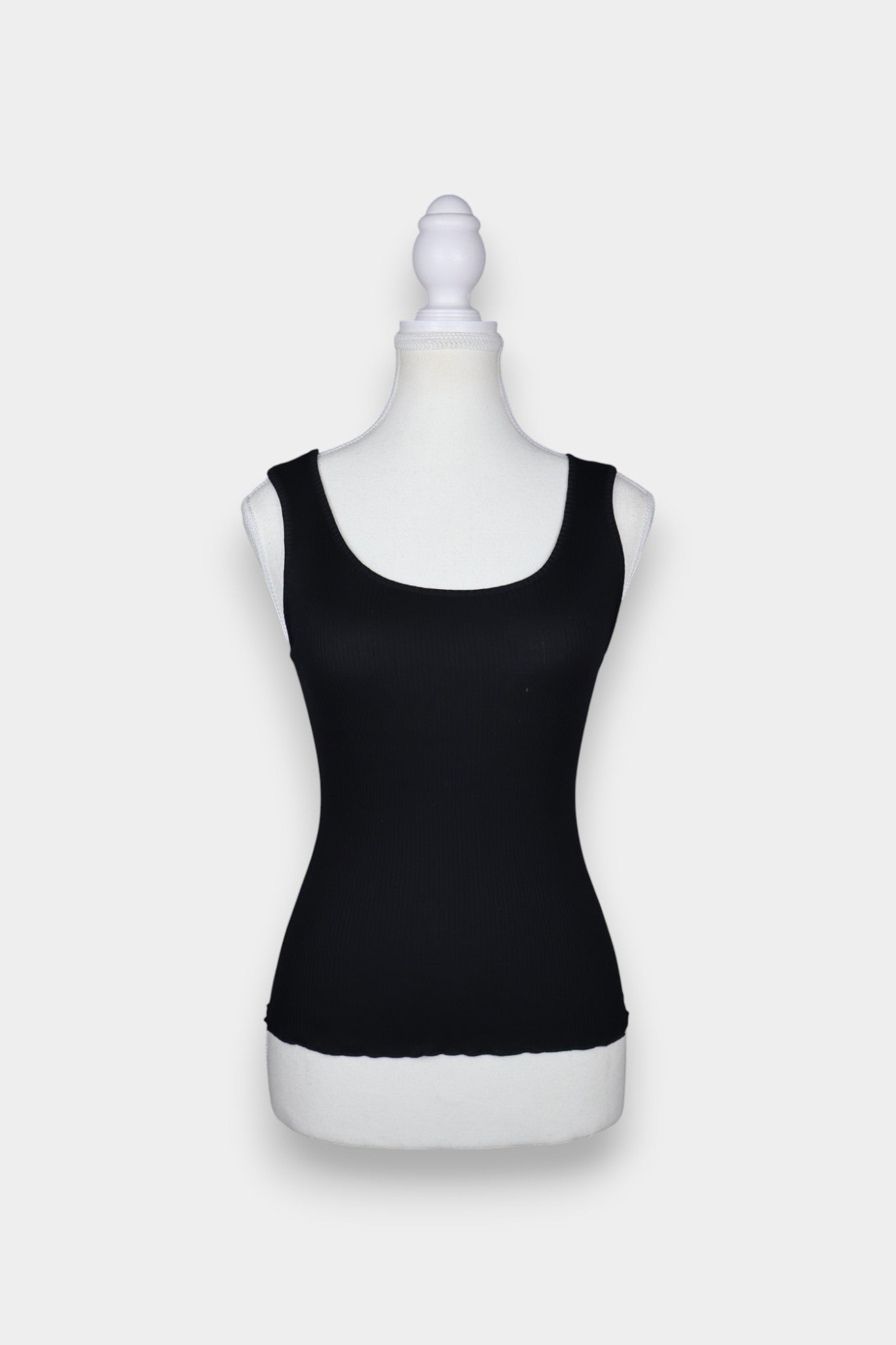 Mulberry Silk & Cotton Blend Ribbed Fitted Tank Top