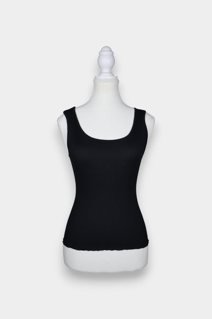 Mulberry Silk & Cotton Blend Ribbed Fitted Tank Top
