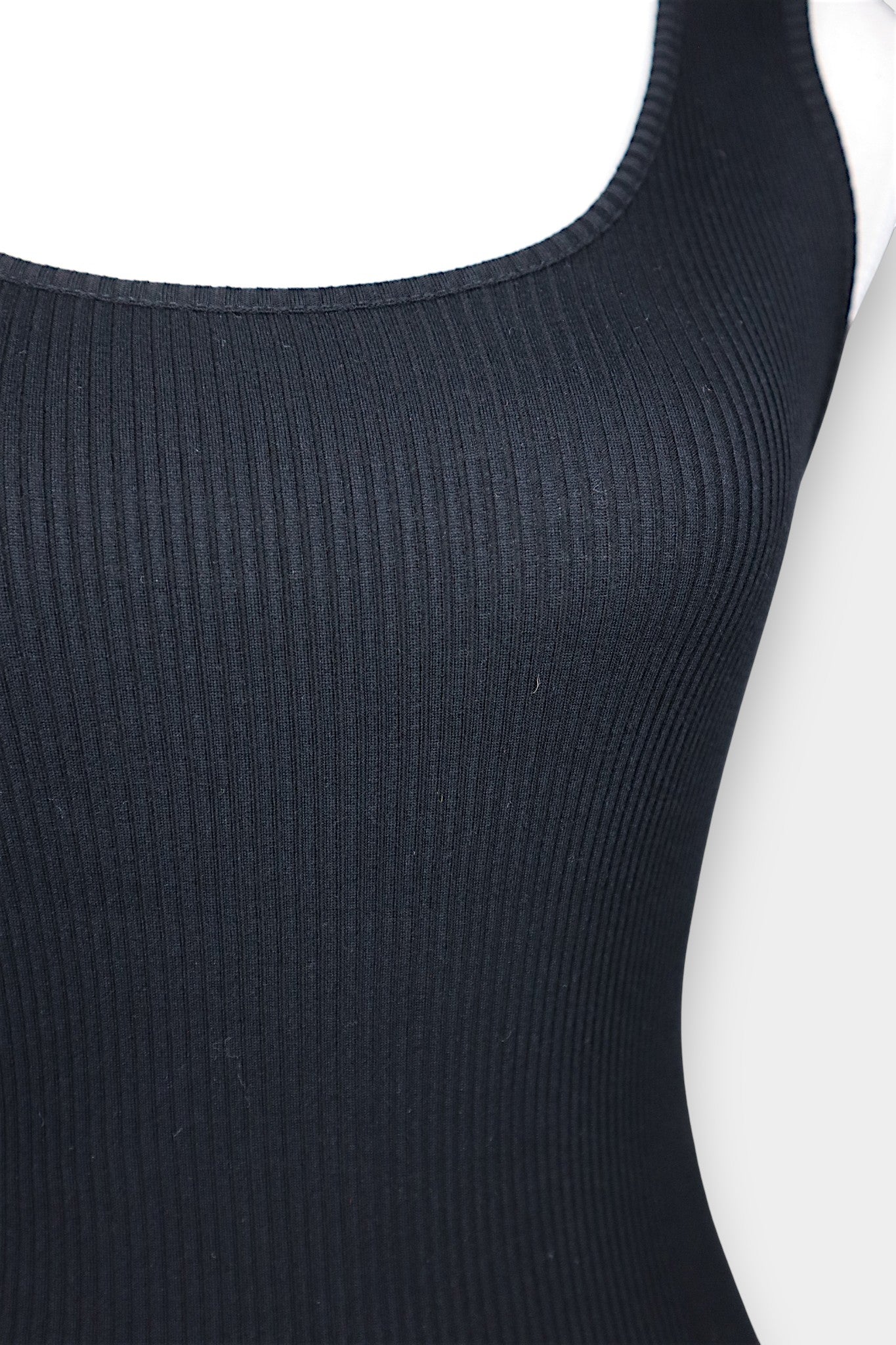 Mulberry Silk & Cotton Blend Ribbed Fitted Tank Top