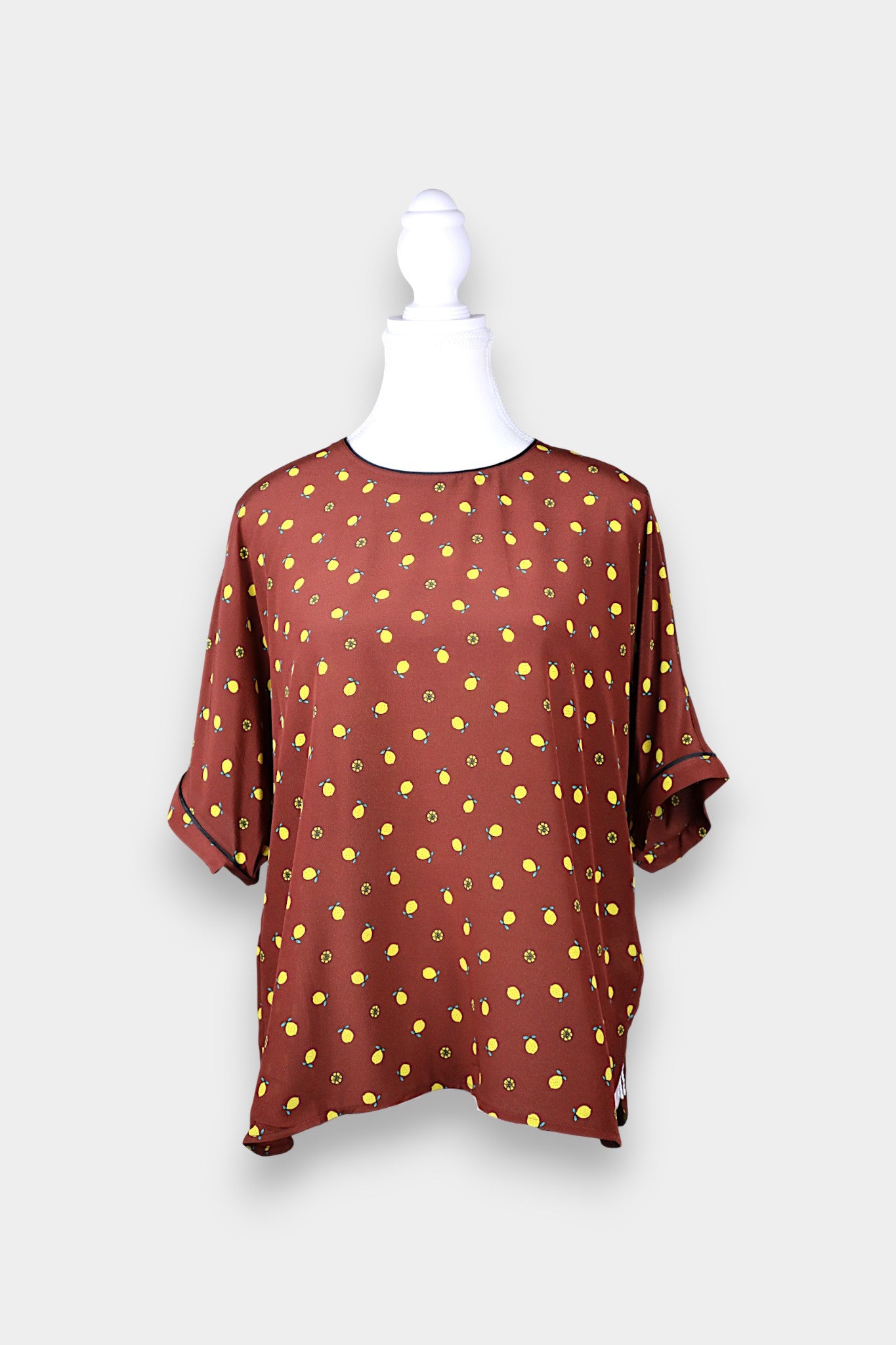 Mulberry Silk Print Relaxed Blouse