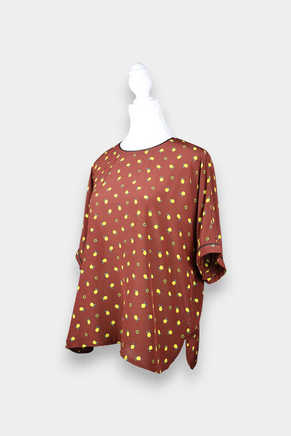 Mulberry Silk Print Relaxed Blouse