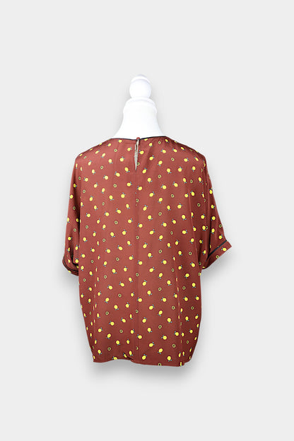 Mulberry Silk Print Relaxed Blouse