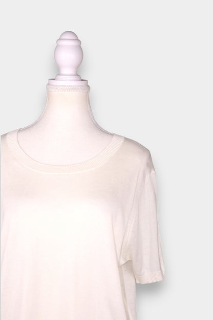 Mulberry Silk Knit Short-Sleeve Blouse