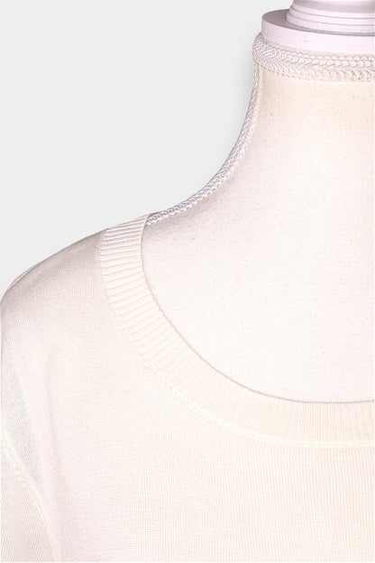 Mulberry Silk Knit Short-Sleeve Blouse