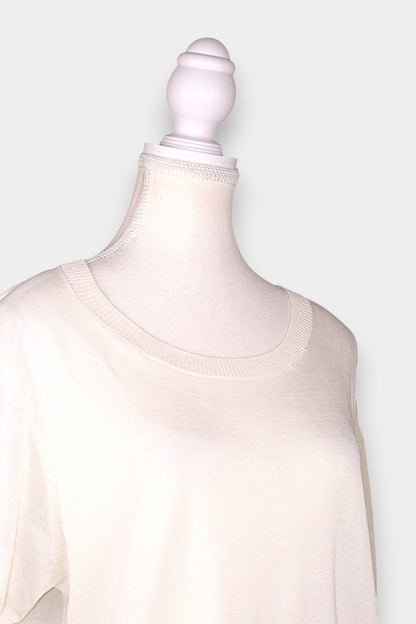 Mulberry Silk Knit Short-Sleeve Blouse