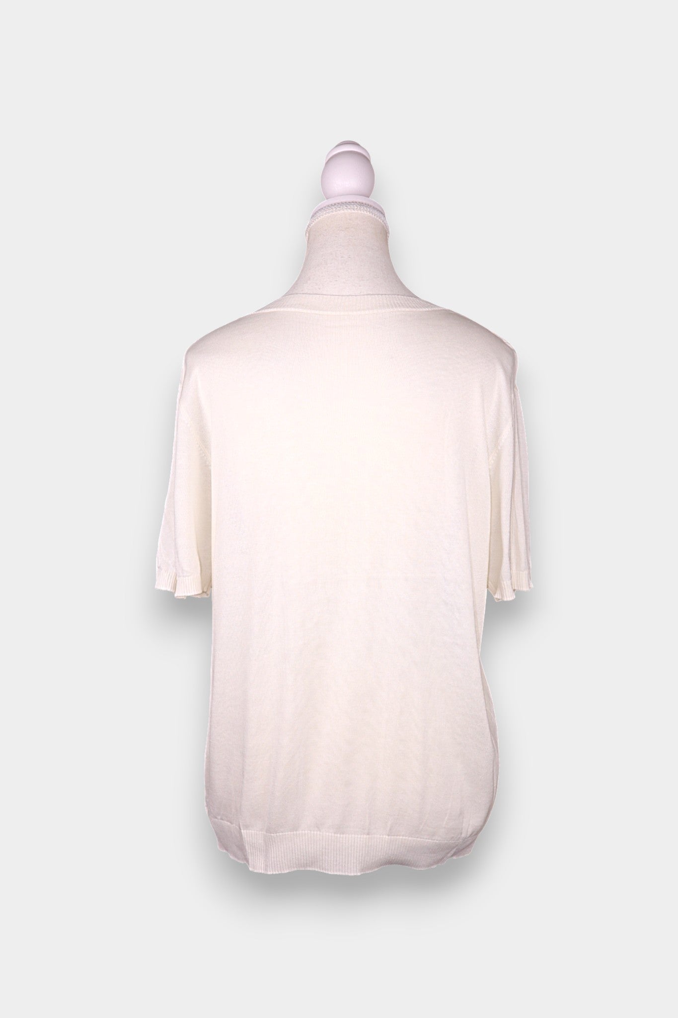 Mulberry Silk Knit Short-Sleeve Blouse