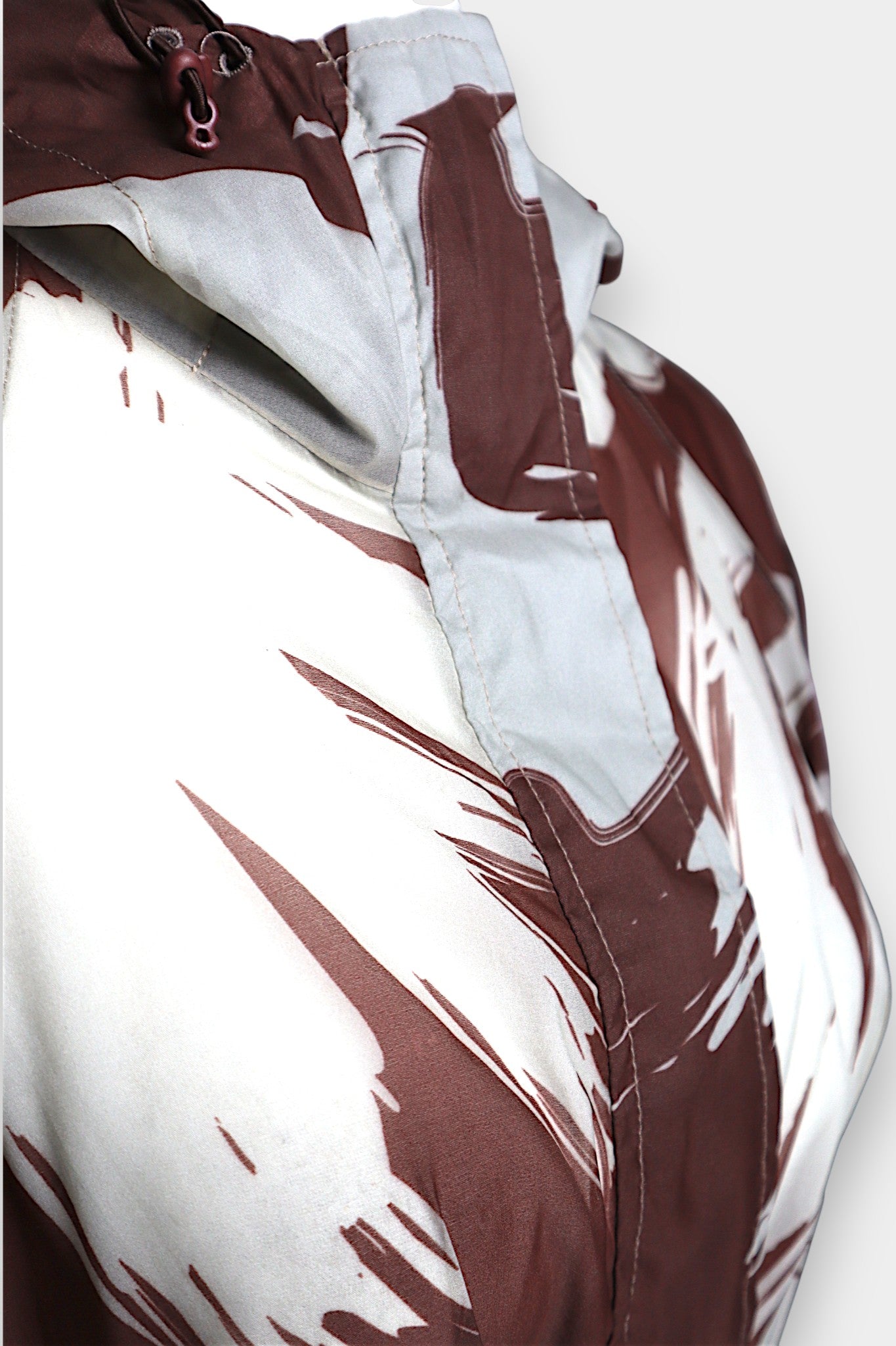 Mulberry Silk Abstract Hooded Trench Jacket