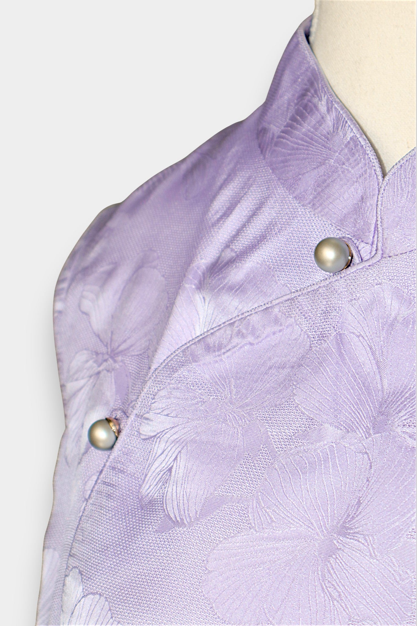 Gambiered Guangdong Gauze Silk Floral-Patterned Leno Sleeveless Dress