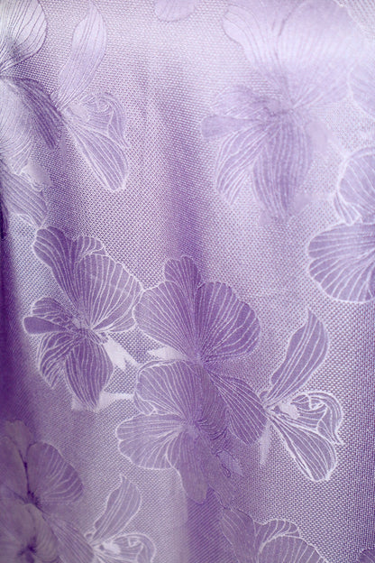 Gambiered Guangdong Gauze Silk Floral-Patterned Leno Sleeveless Dress