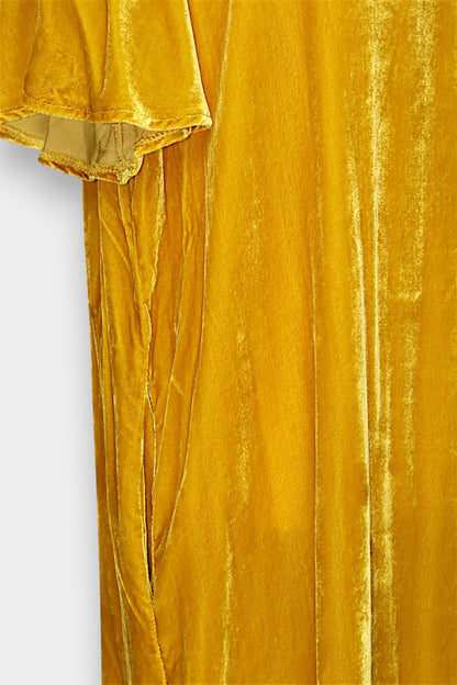 Mulberry Silk Velvet V-Neck Midi Dress