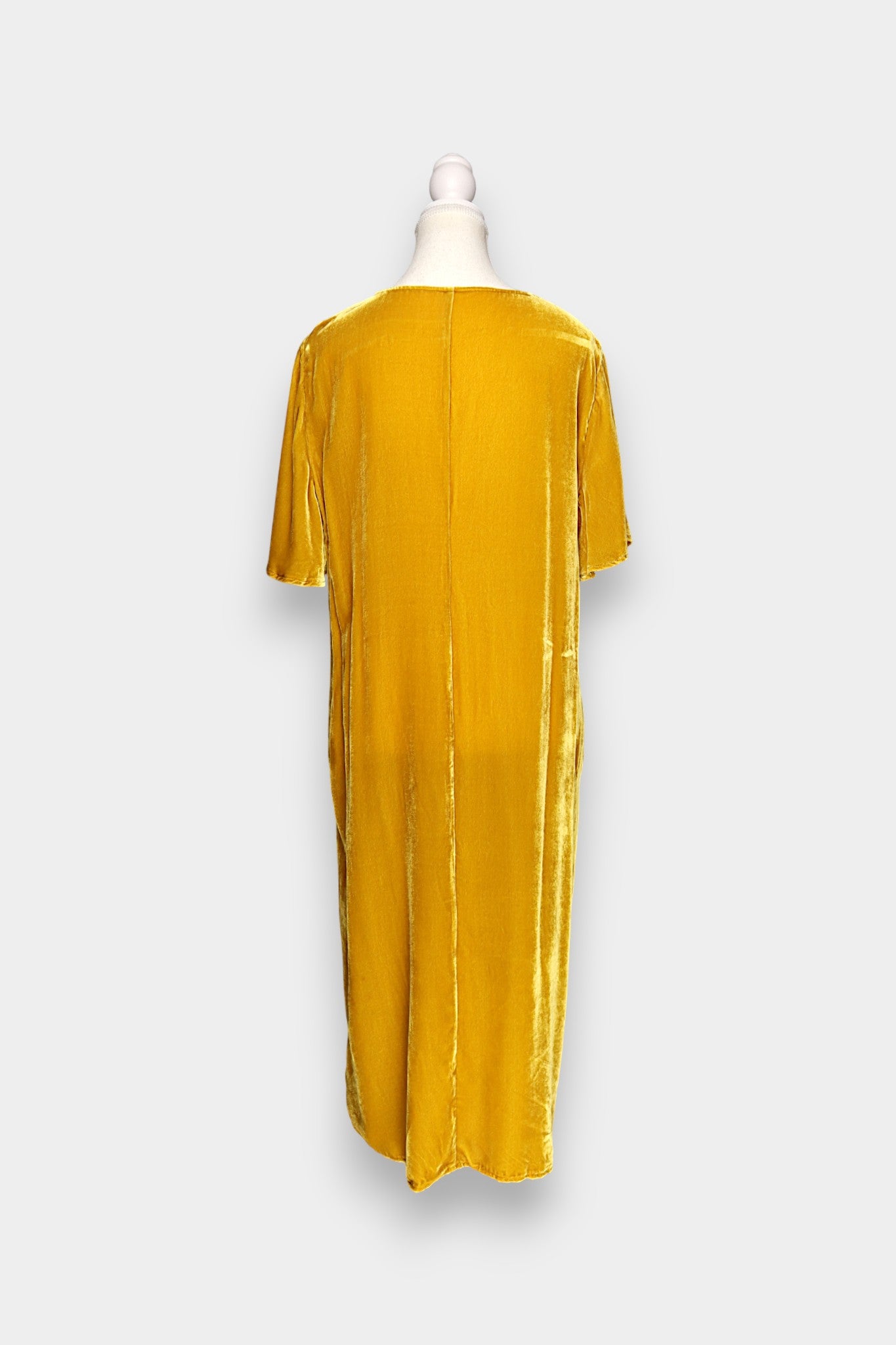 Mulberry Silk Velvet V-Neck Midi Dress