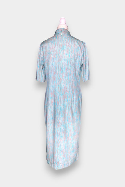 Mulberry Silk Textured Cheongsam Dress