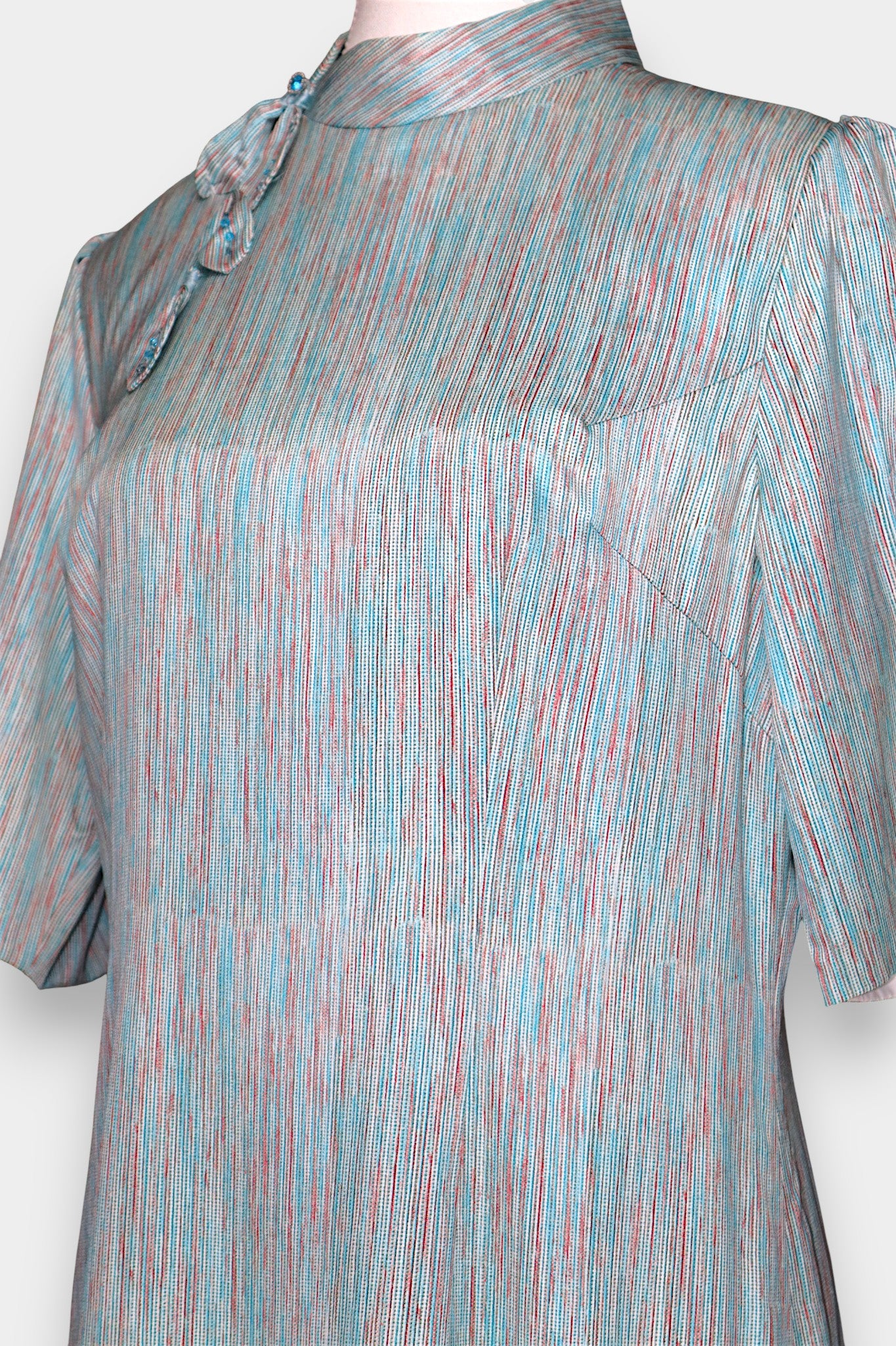 Mulberry Silk Textured Cheongsam Dress