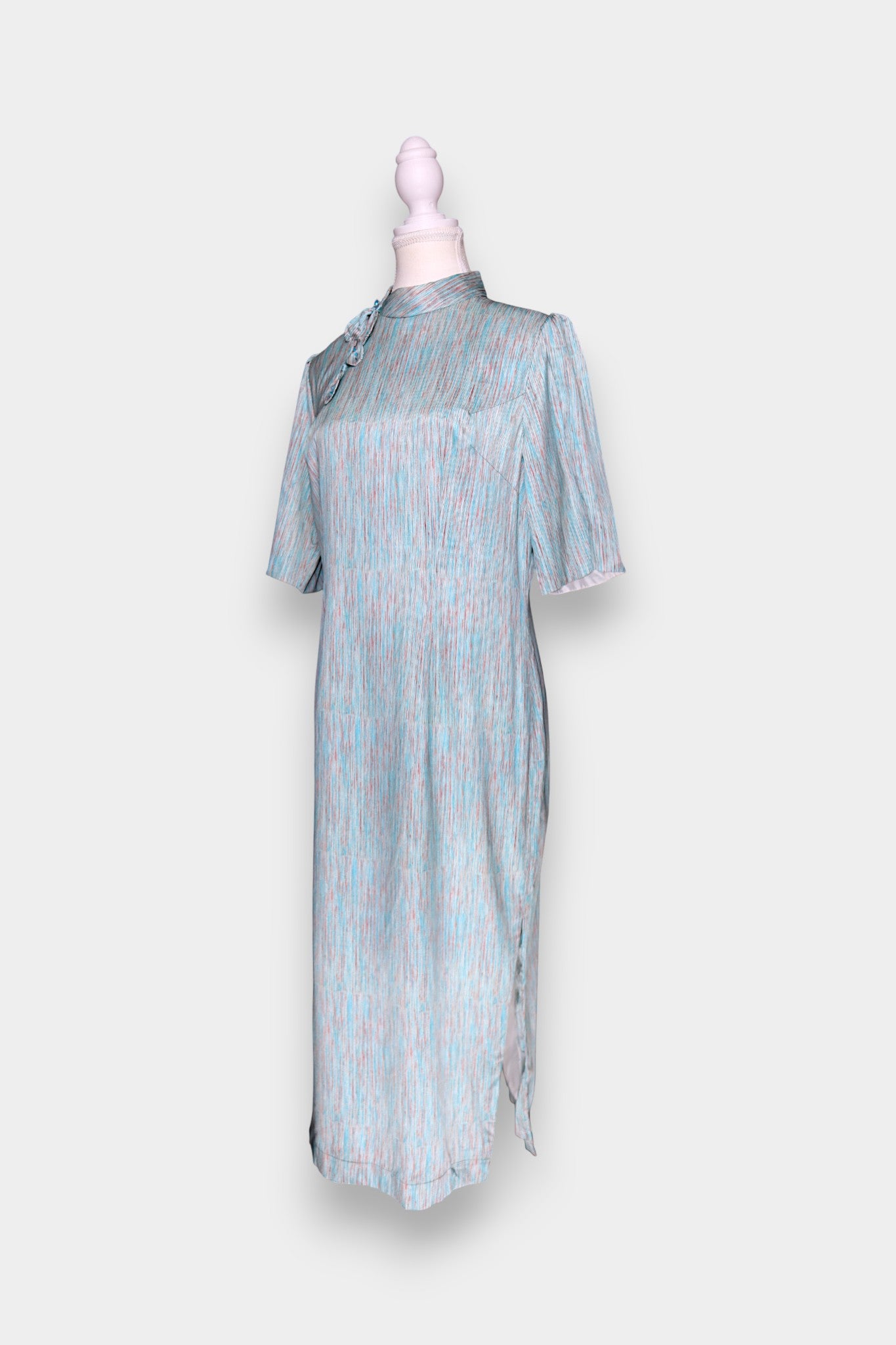 Mulberry Silk Textured Cheongsam Dress