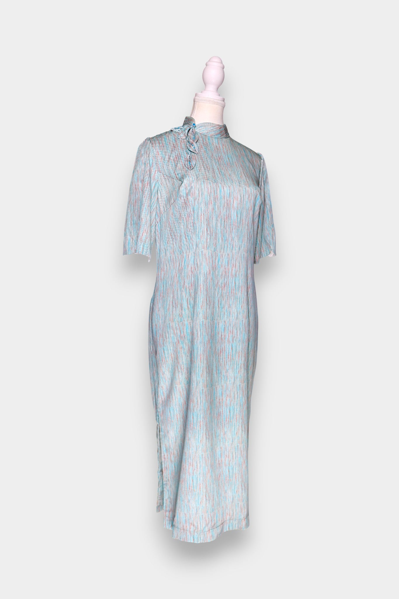 Mulberry Silk Textured Cheongsam Dress