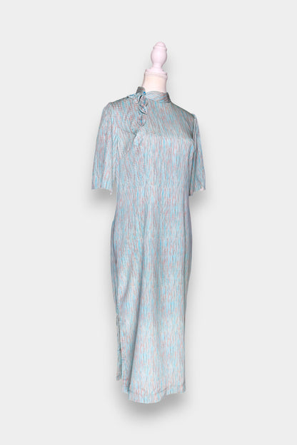 Mulberry Silk Textured Cheongsam Dress