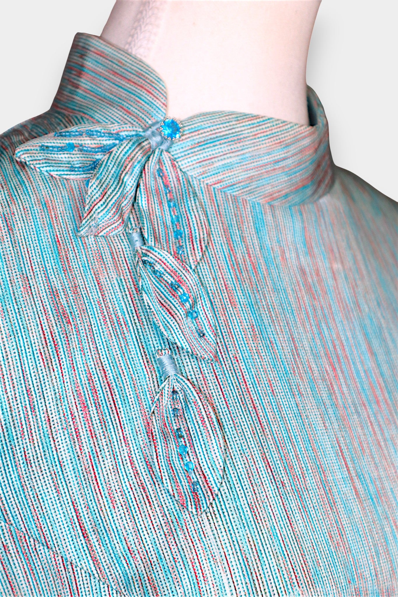 Mulberry Silk Textured Cheongsam Dress