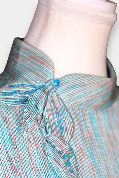 Mulberry Silk Textured Cheongsam Dress