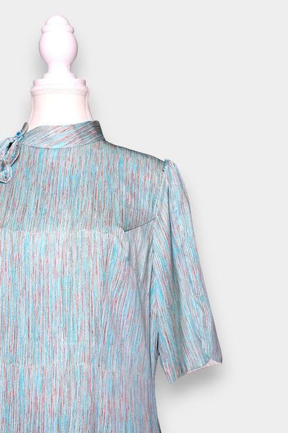 Mulberry Silk Textured Cheongsam Dress