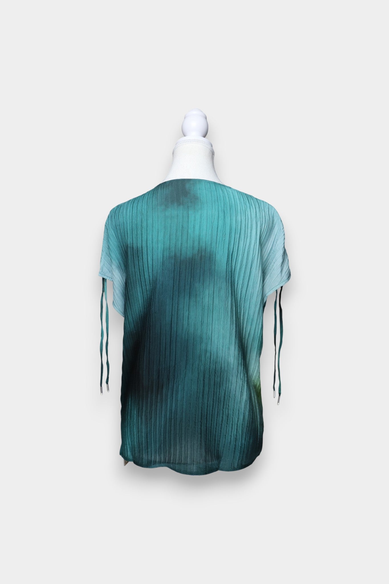 Mulberry Silk Plissé V-Neck Blouse