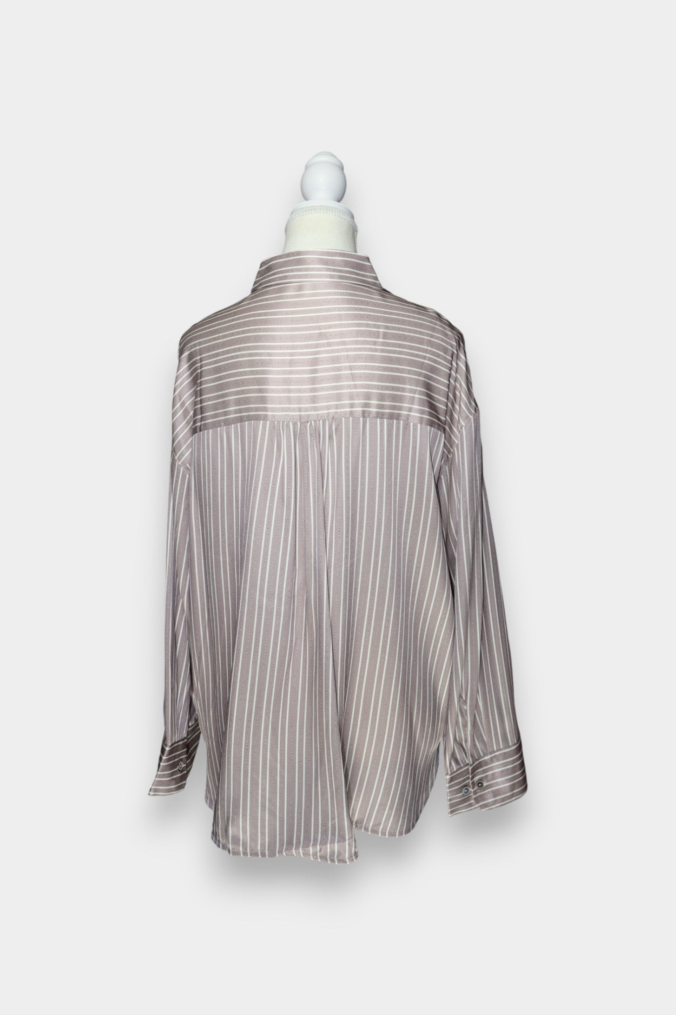 Mulberry Silk Graphic Stripe Oversized Shirt