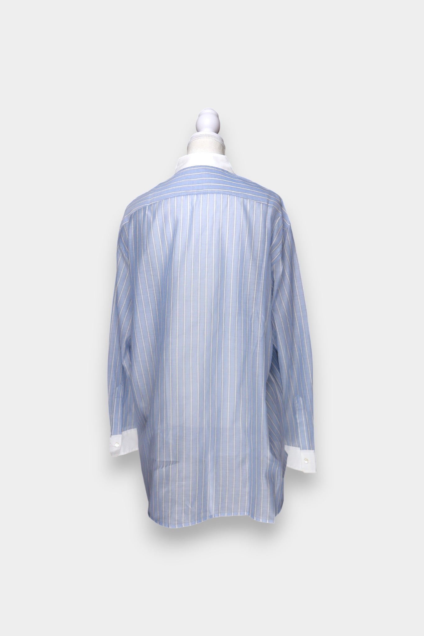 Mulberry Silk & Cotton Blend Blue Striped Oversized Shirt
