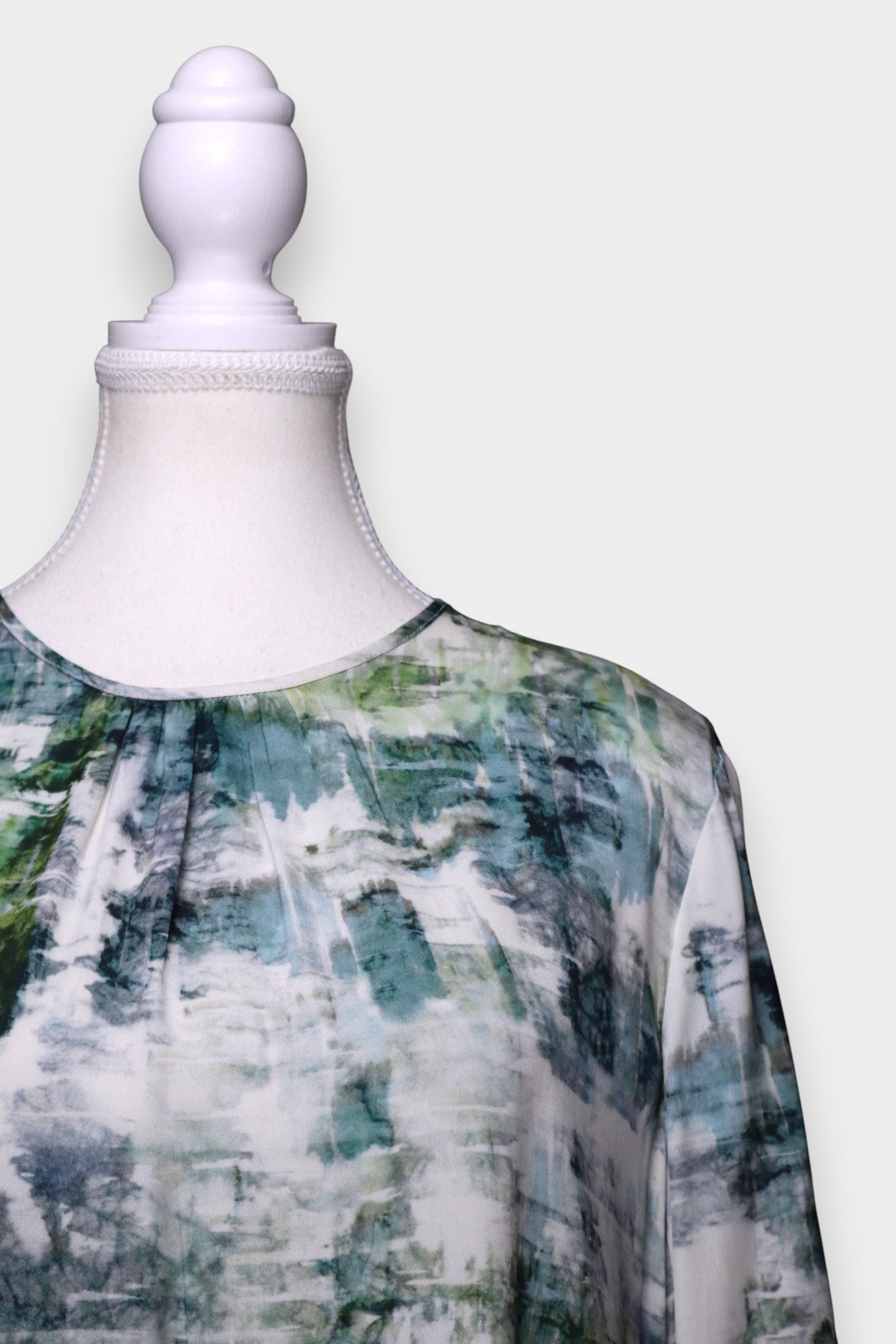 Mulberry Silk Abstract Print Long Sleeve Blouse