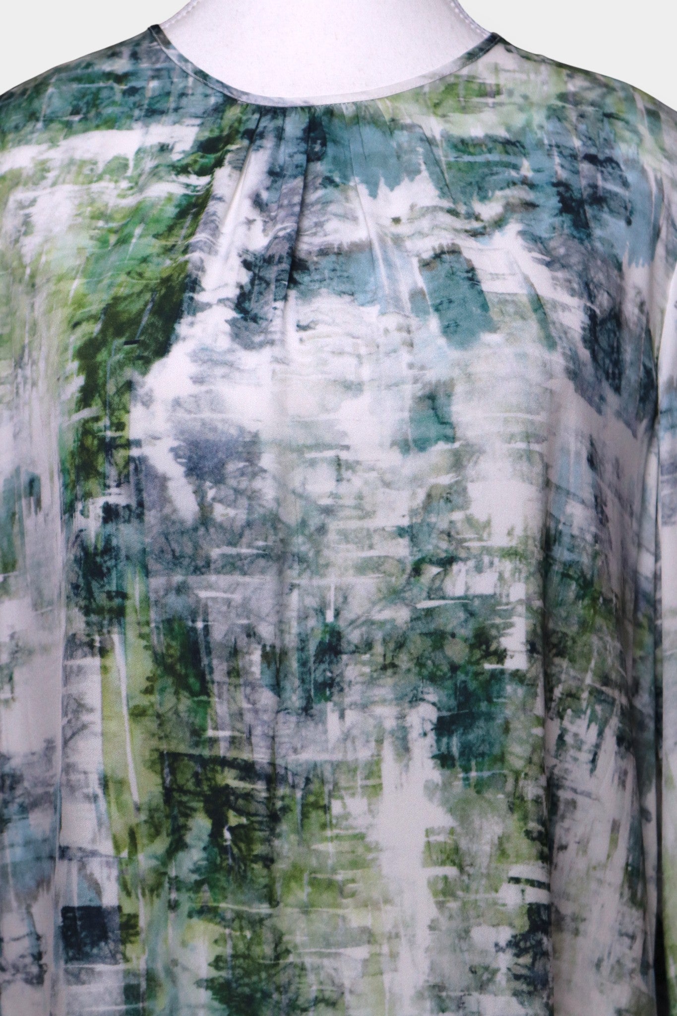 Mulberry Silk Abstract Print Long Sleeve Blouse