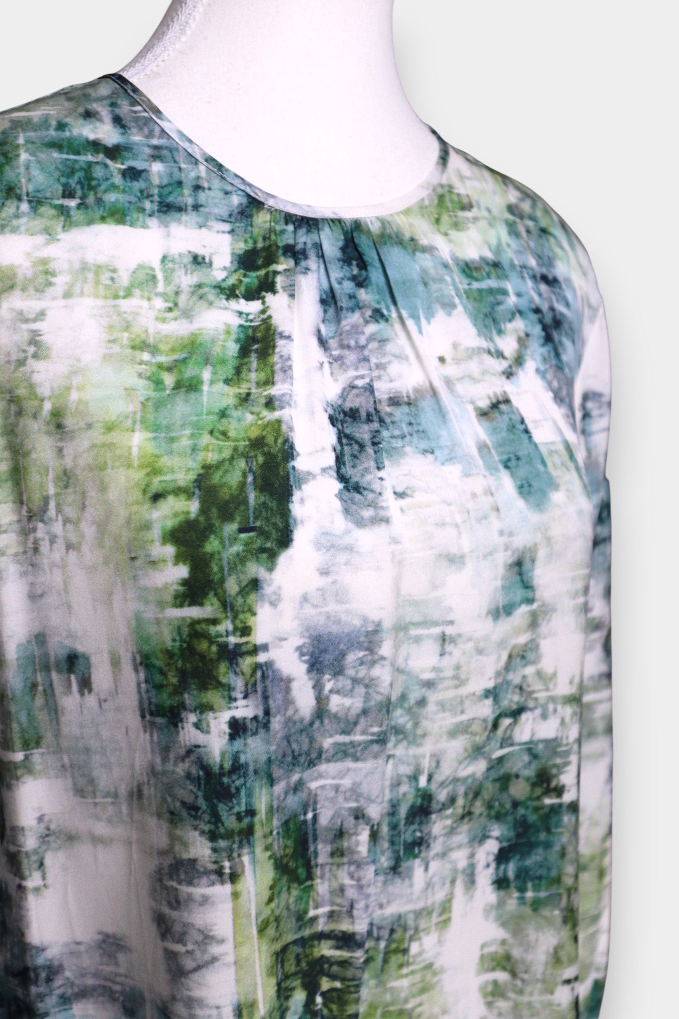 Mulberry Silk Abstract Print Long Sleeve Blouse