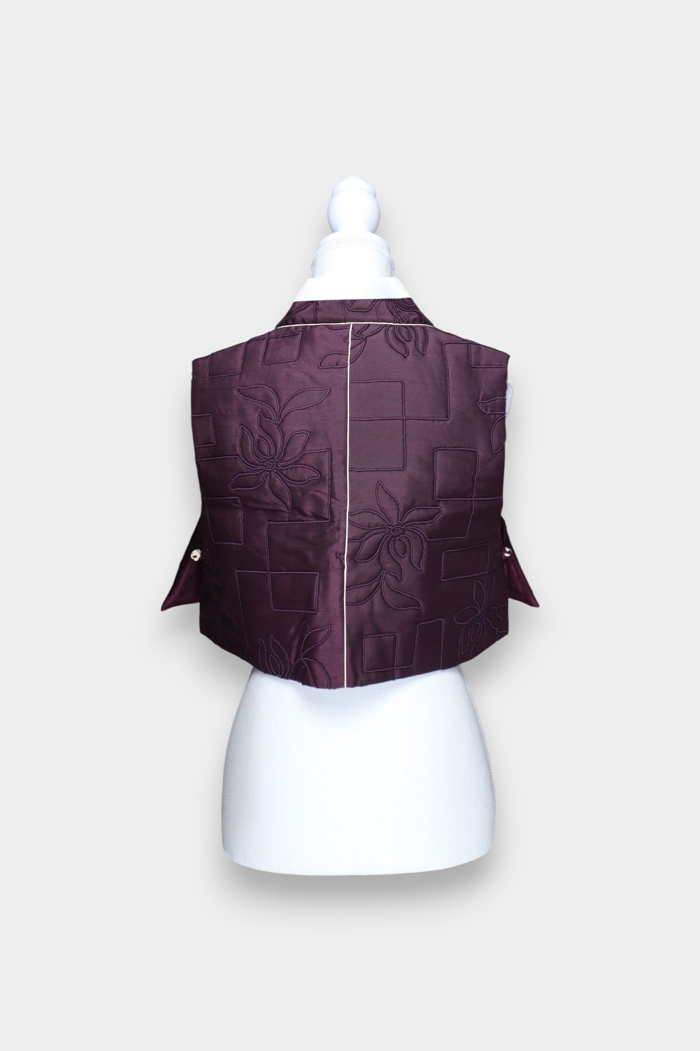 Mulberry Silk Quilted Cropped Vest
