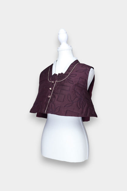 Mulberry Silk Quilted Cropped Vest