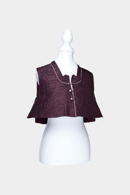 Mulberry Silk Quilted Cropped Vest