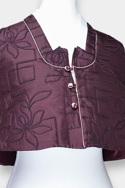 Mulberry Silk Quilted Cropped Vest