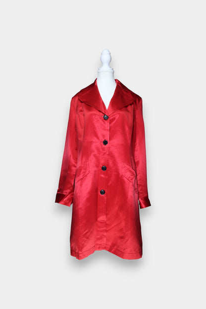 Mulberry Silk Satin Trench Coat